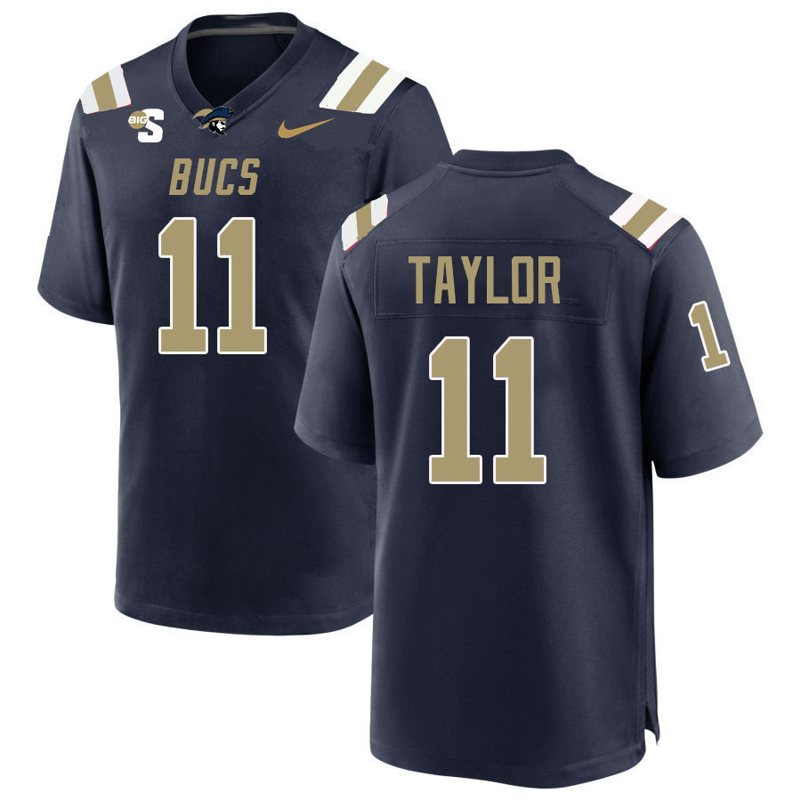 Men-Youth #11 Tyree Taylor Charleston Southern Buccaneers College Football Jerseys Stitched Sale-Nav